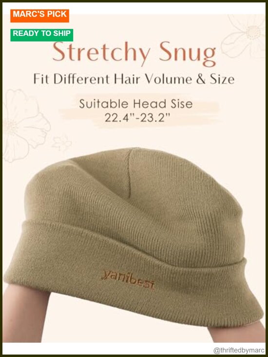 Mulberry Silk Lined Beanie Winter Hat Soft Knitted Slouchy Skull Cap main image 4